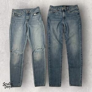 Levi's and Ralph Lauren Women's Jeans Size 6 Distressed Denim Blue Pants 28x28x9